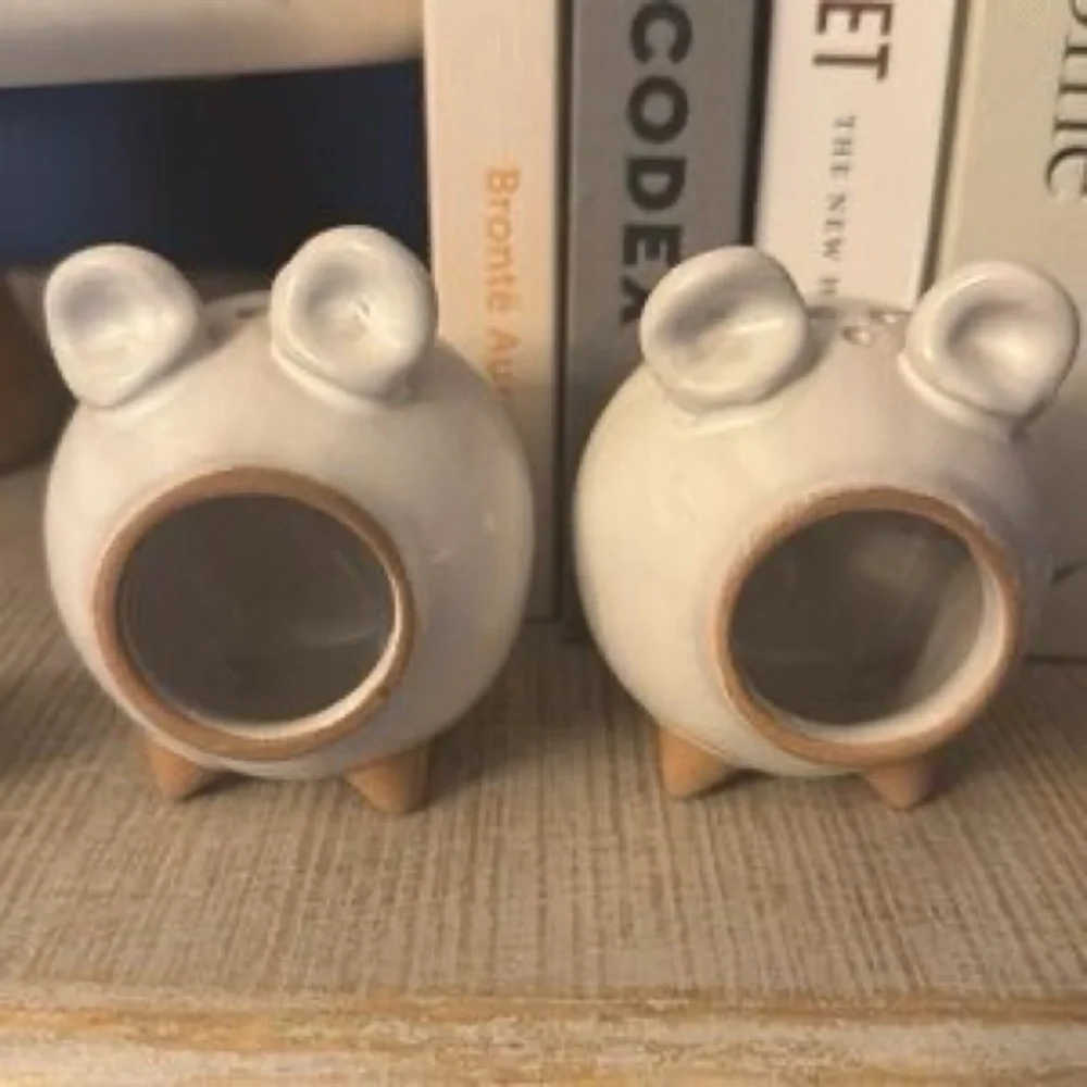 Crate&Barrel Pig Salt Pepper Shakers - Oink